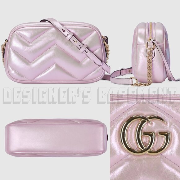 Set of 2 GUCCI bags: Strawberry Wristlet๐ & pink MARMONT Matelasse camera bag๐ - Picture 7 of 15